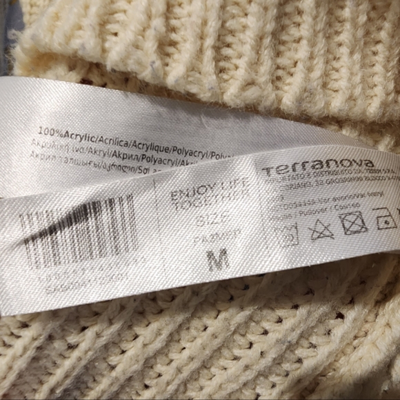 Terranova Knitted Sweater Cream  Stripes BLUE - Picture 5 of 6